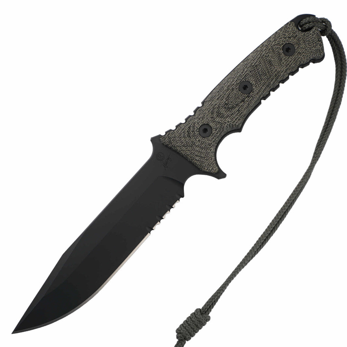 Chris Reeve Knives Pacific - Serrated CPM-MagnaCut - Micarta Handle - Black - PAC-1001 Fixed Blade - Tophatter Daily Deals