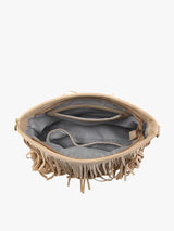 Sadie Light Brown Suede Fringe Crossbody w/ Guitar Strap Purse Handbags & Wallets - Tophatter Daily Deals