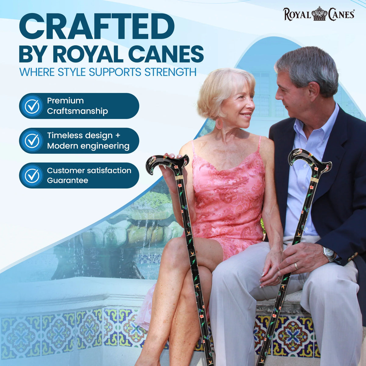 Flight of the Hummingbird: Designer Pattern Adjustable Cane Adjustable Walking Canes - Tophatter Daily Deals