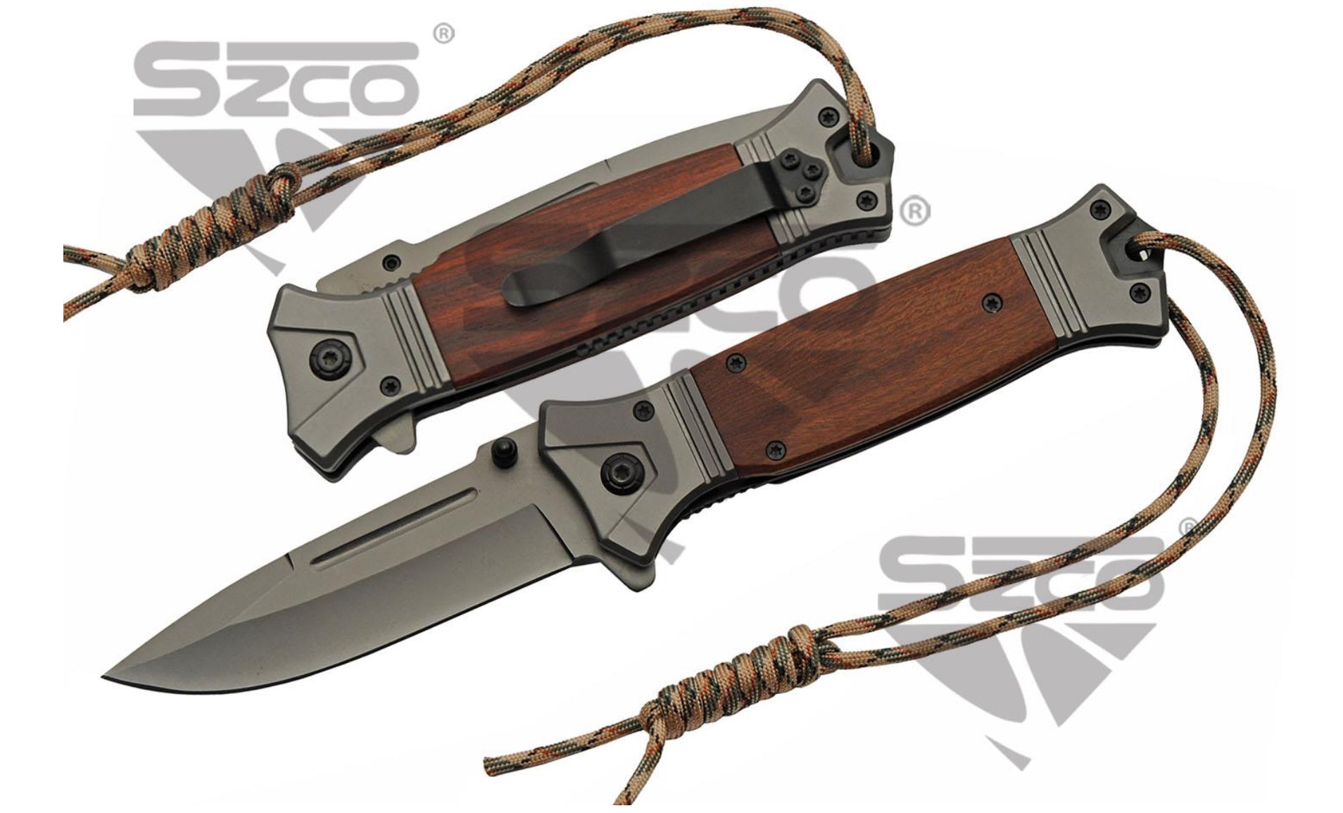 5" WOOD ENGRAVABLE TITANIUM LINER LOCK - Tophatter Daily Deals