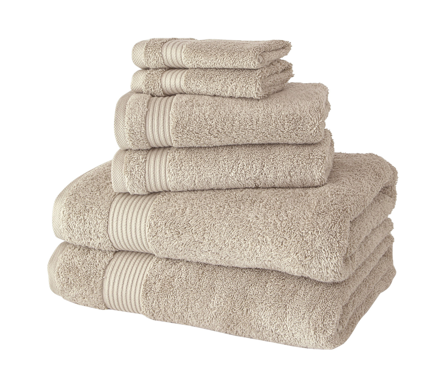 Amadeus Luxury Turkish Cotton Premium 6 Pc Towel Set Brown Rice Bath Towel - Tophatter Daily Deals