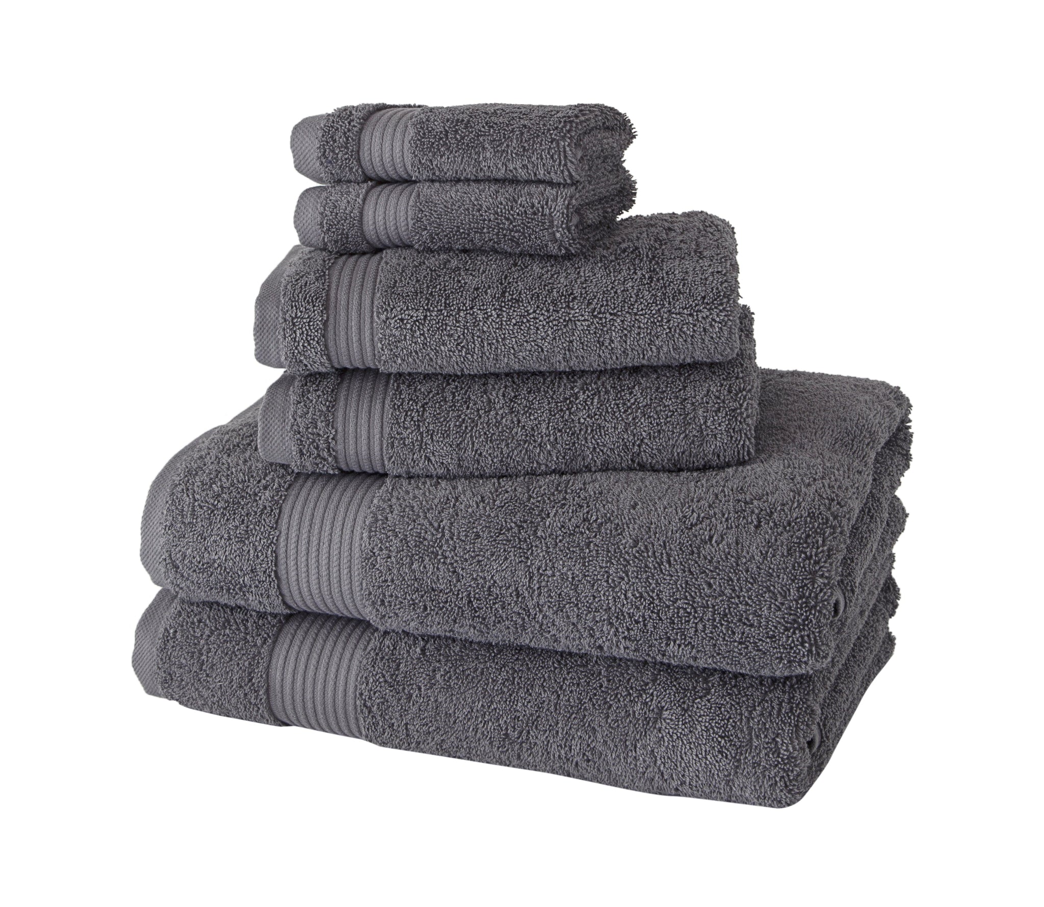 Amadeus Luxury Turkish Cotton Premium 6 Pc Towel Set Twilight Gray Bath Towel - Tophatter Daily Deals