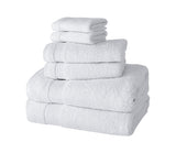 Amadeus Luxury Turkish Cotton Premium 6 Pc Towel Set Pearly White Bath Towel - Tophatter Daily Deals