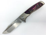 Sharp By Design Mini Evo - M390 Harpoon Point Blade - Fat Carbon "Purple Haze" Inlay - Titanium Handle Knives - Tophatter Daily Deals
