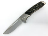 Sharp By Design Mini Evo - M390 Drop Point Blade - Carbon Fiber Inlay - Titanium Handle Knives - Tophatter Daily Deals