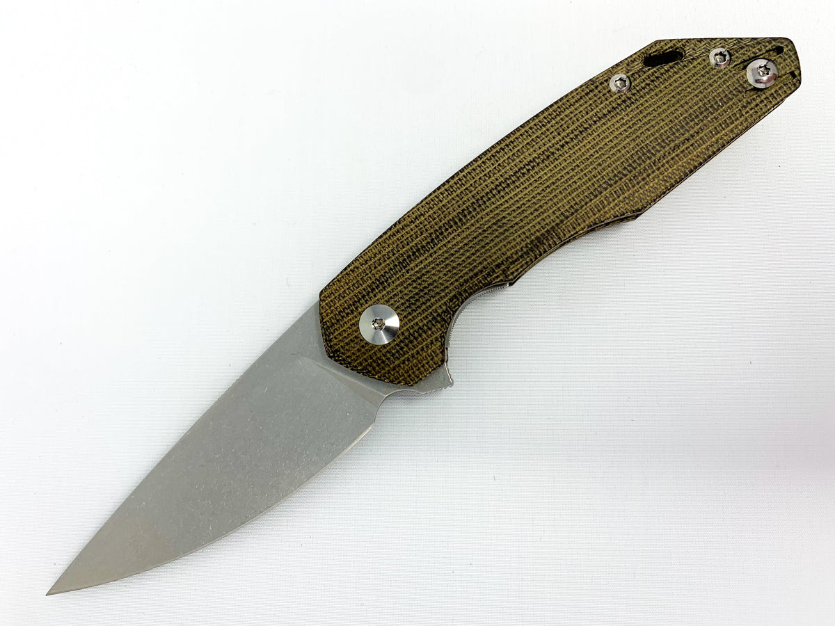 GiantMouse ACE Corta - Green Canvas Micarta Handle - M390 Collectors - Tophatter Daily Deals