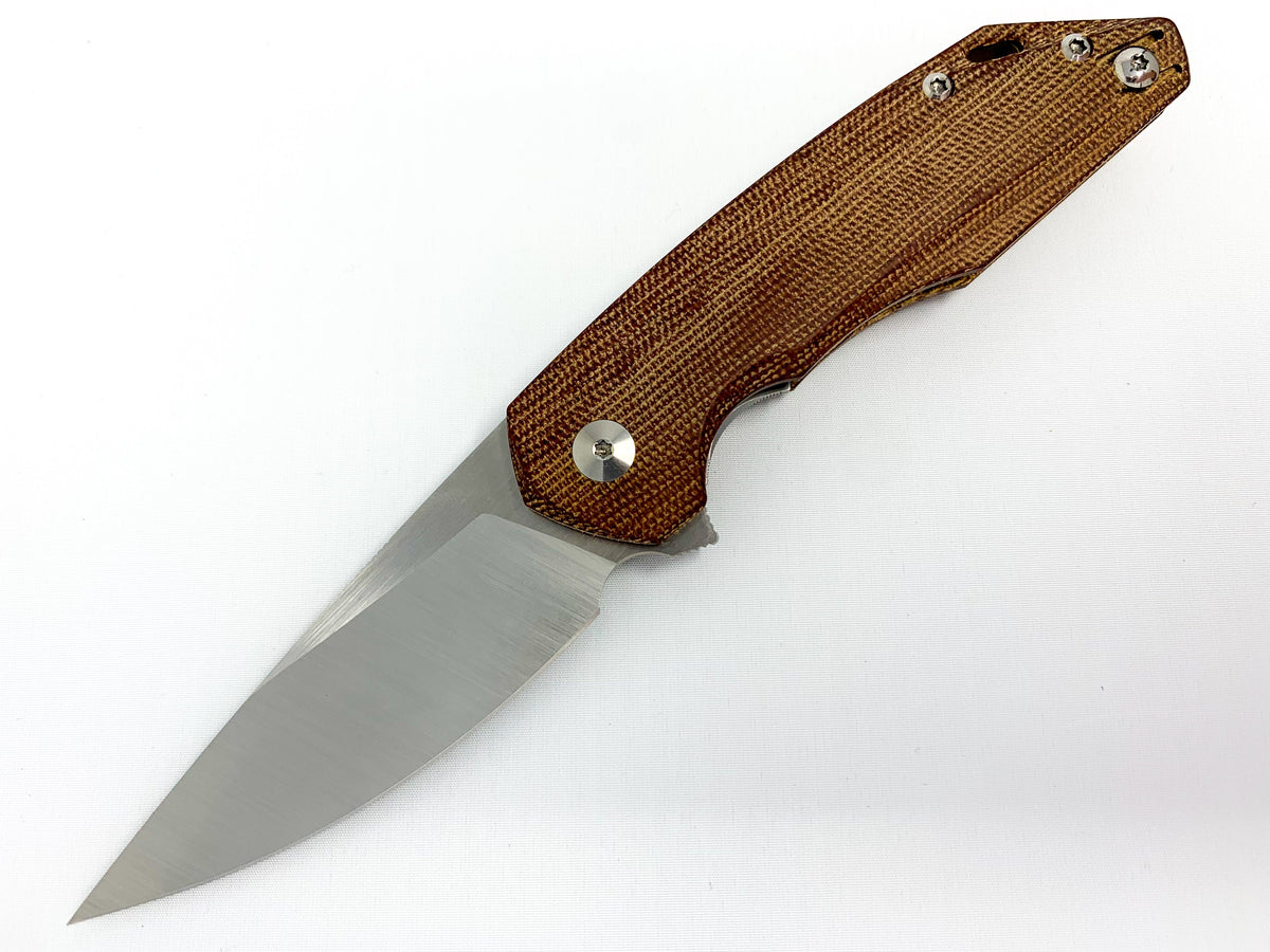 GiantMouse ACE Corta - Natural Canvas Micarta Handle - M390 Collectors - Tophatter Daily Deals