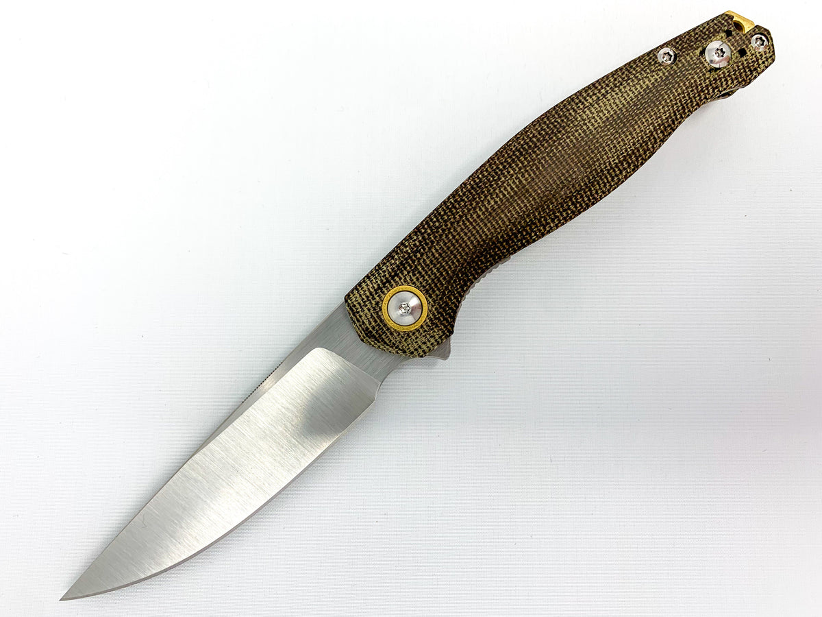GiantMouse ACE Sonoma V2 - Green Canvas Micarta - ELMAX Knives - Tophatter Daily Deals