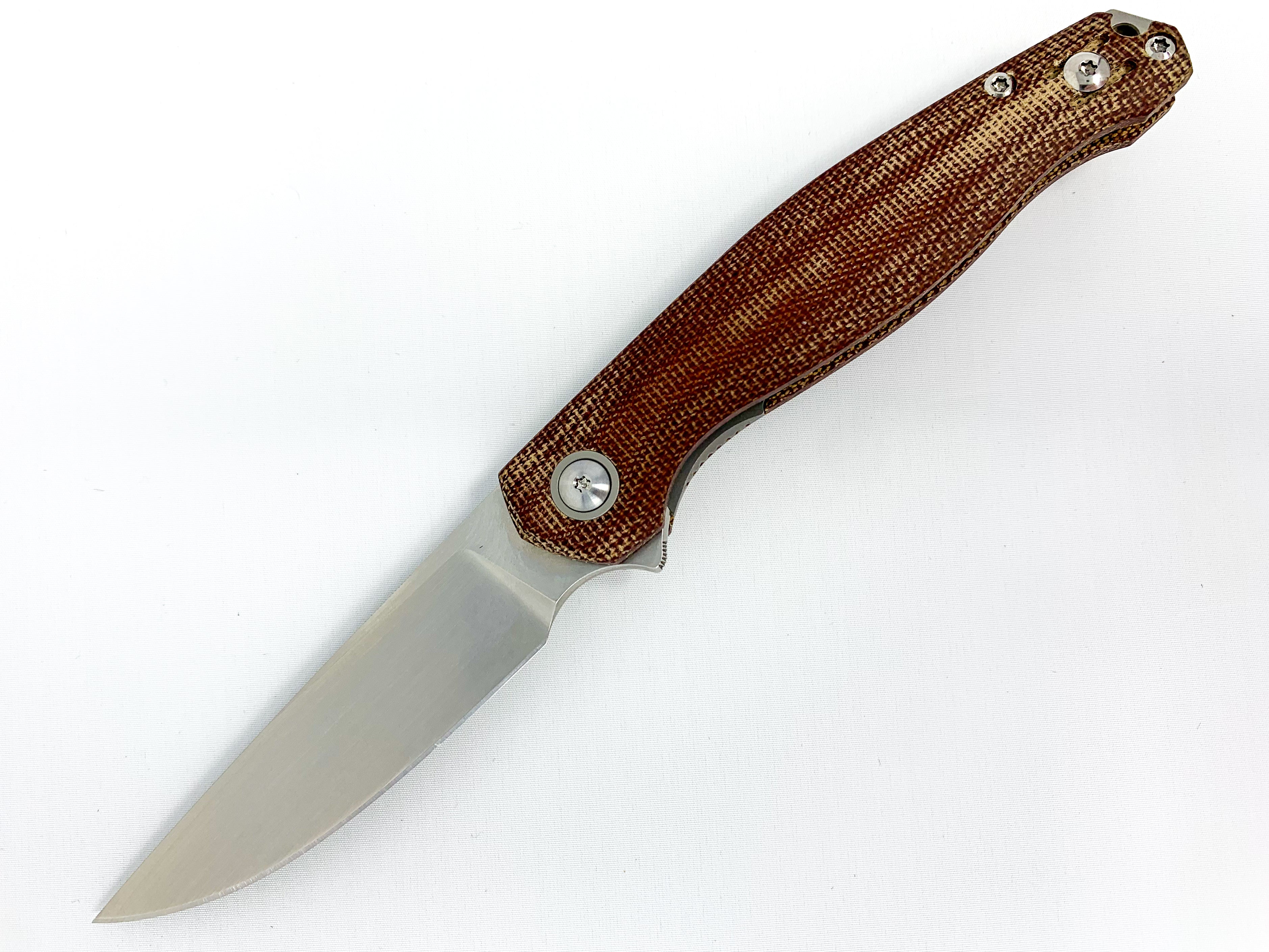 GiantMouse ACE Sonoma V2 - Natural Canvas Micarta - ELMAX Knives - Tophatter Daily Deals