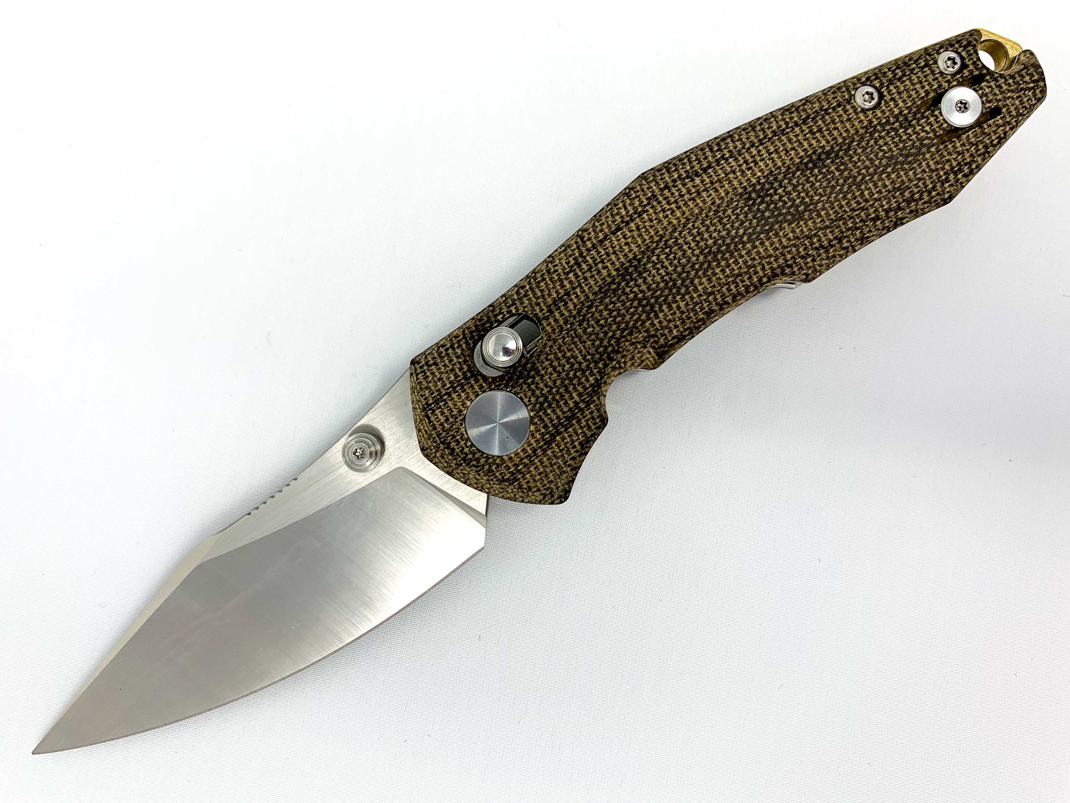 GiantMouse ACE Nazca - Cross Bar Lock - Green Canvas Micarta Collectors - Tophatter Daily Deals