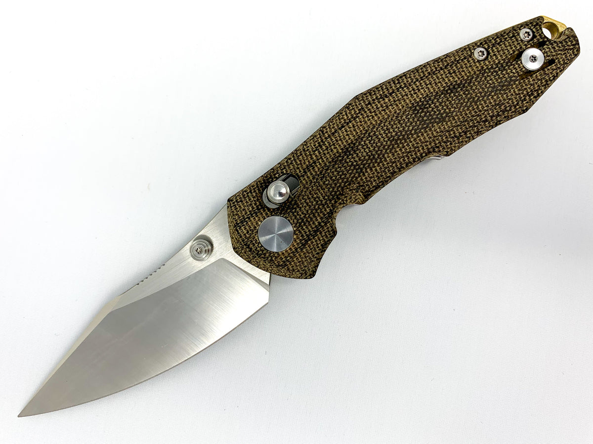 GiantMouse ACE Nazca - Cross Bar Lock - Green Canvas Micarta Collectors - Tophatter Daily Deals