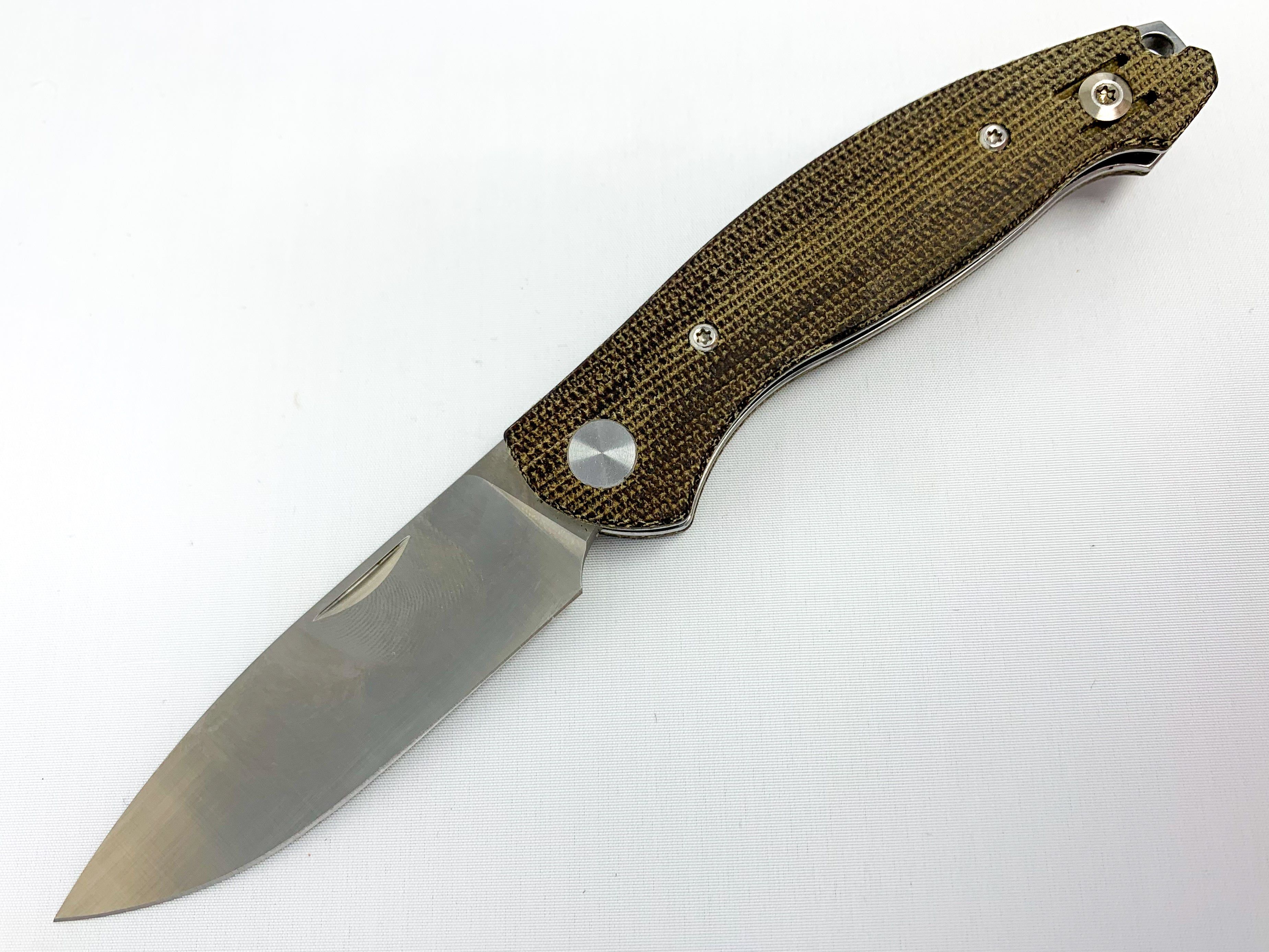 GiantMouse ACE Farley - Slip Joint - Green Canvas Micarta Collectors - Tophatter Daily Deals