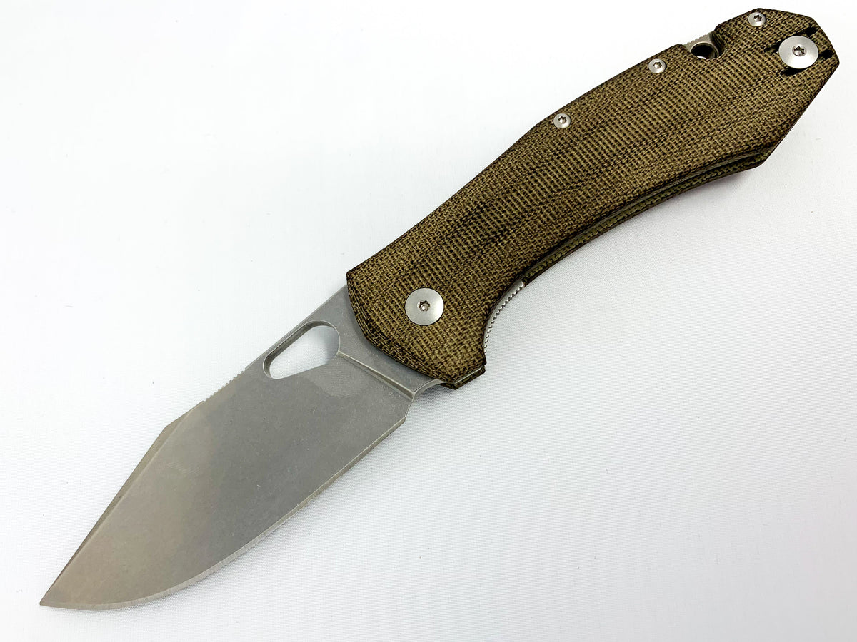 GiantMouse ACE Grand - Green Canvas Micarta - ELMAX Collectors - Tophatter Daily Deals