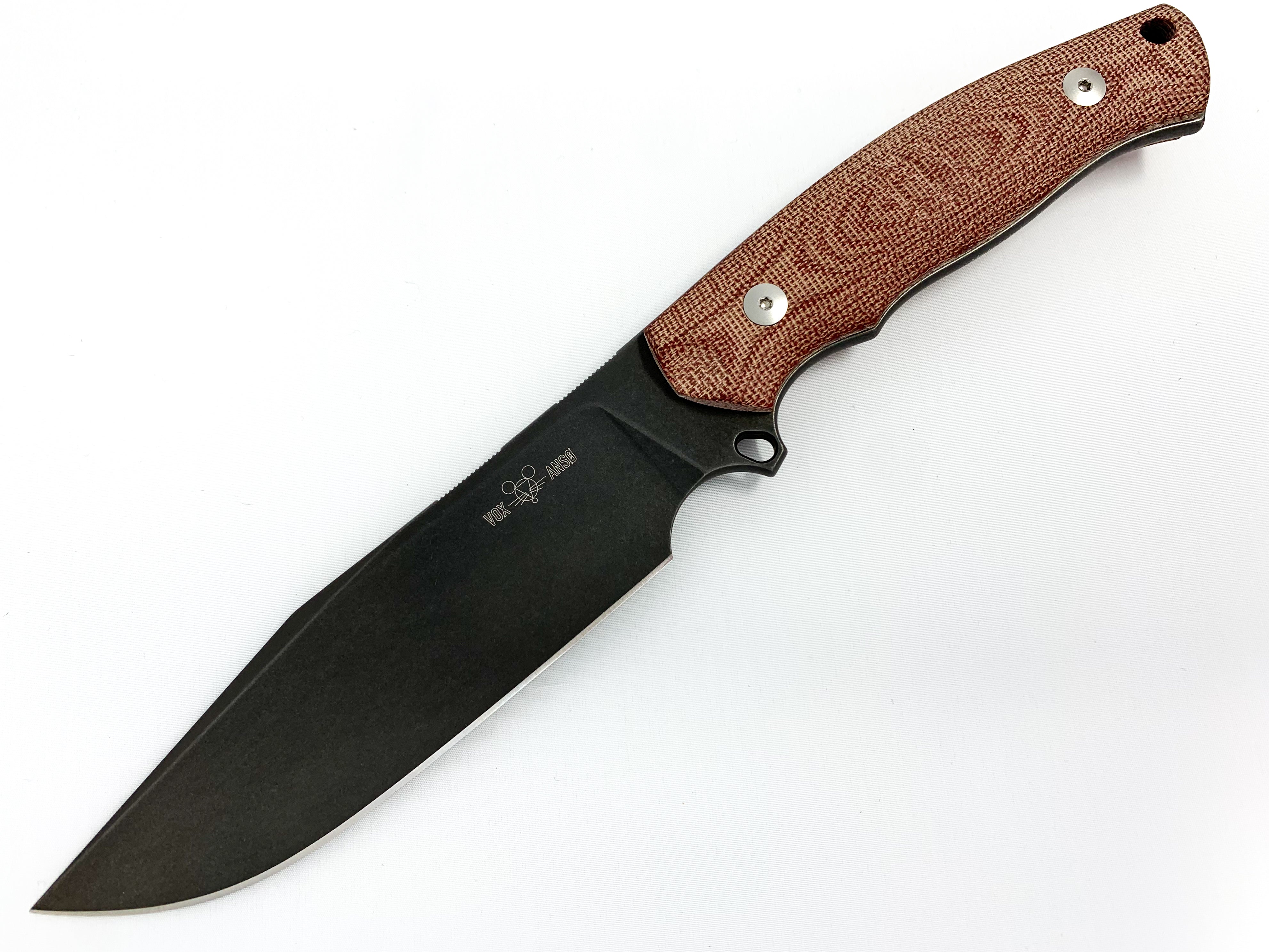 GiantMouse Knives GMF4 - Red Canvas Micarta - Fixed Blade - N690 Fixed Blade - Tophatter Daily Deals