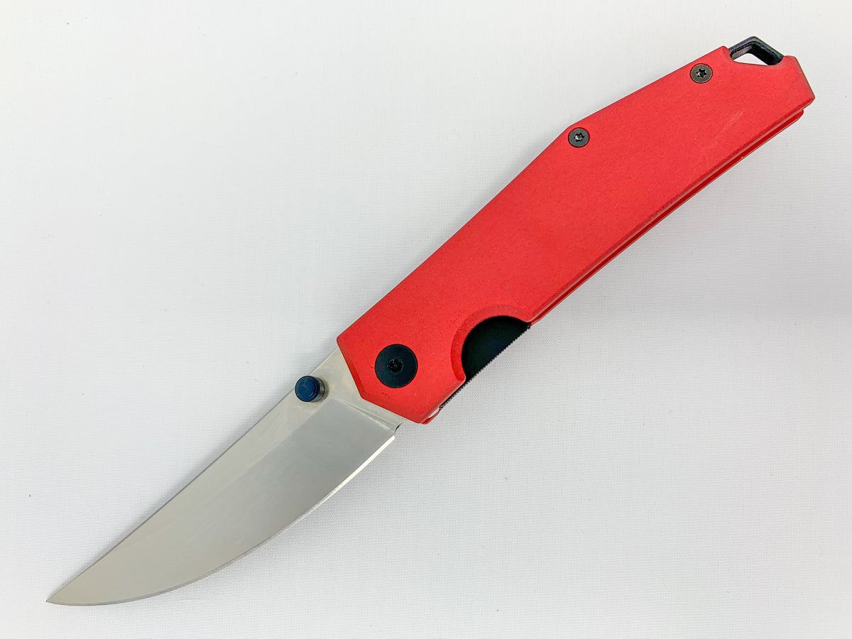 GiantMouse ACE Clyde - Red Aluminum with Black Thumbstud and Backspacer - N690 Blade - CLOSEOUT Knives - Tophatter Daily Deals