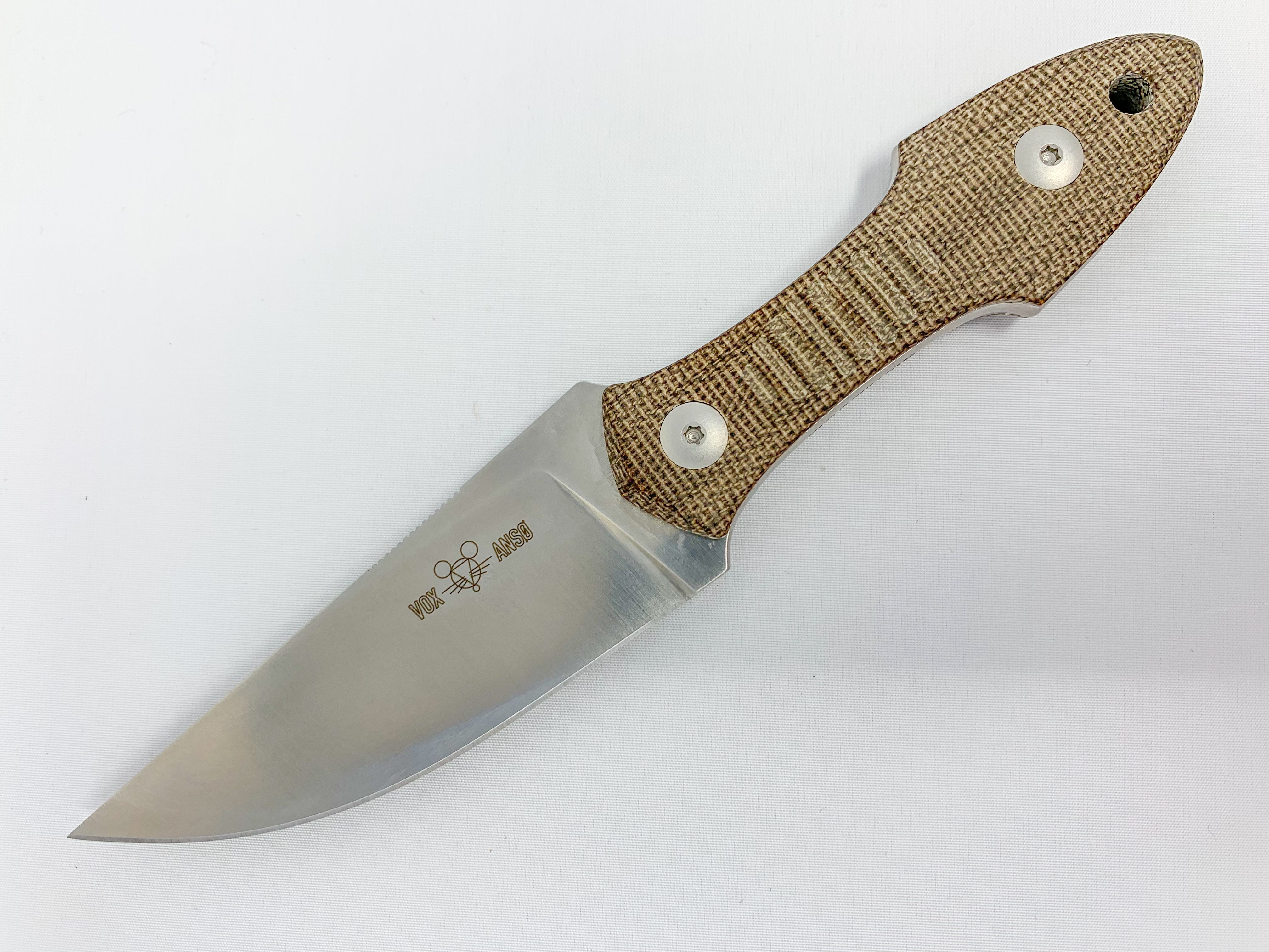GiantMouse Knives GMF3 - Green Canvas Micarta - Fixed Blade - N690 Fixed Blade - Tophatter Daily Deals