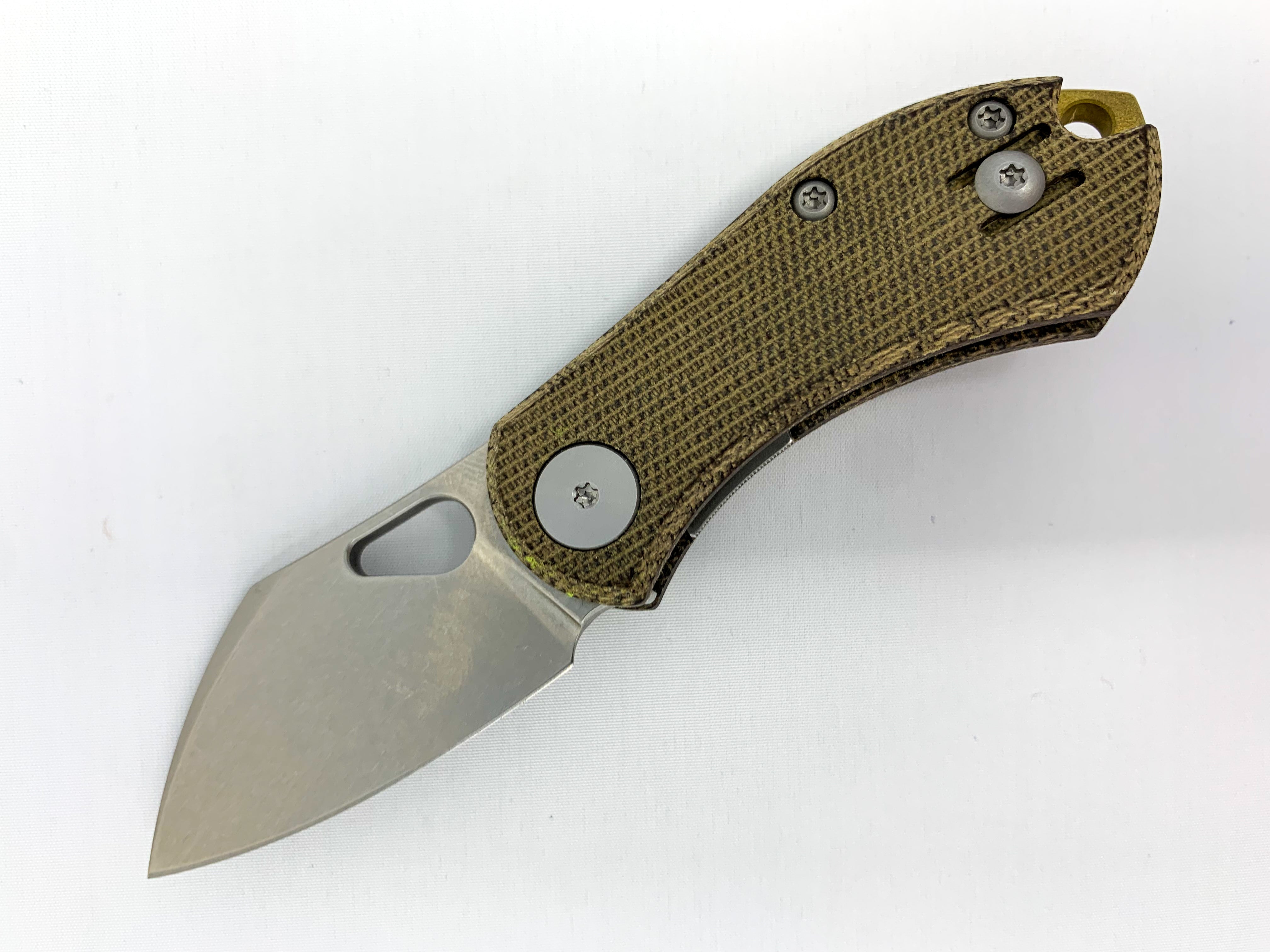 GiantMouse ACE Nibbler - Green Canvas Micarta Handle - CPM-20CV Collectors - Tophatter Daily Deals