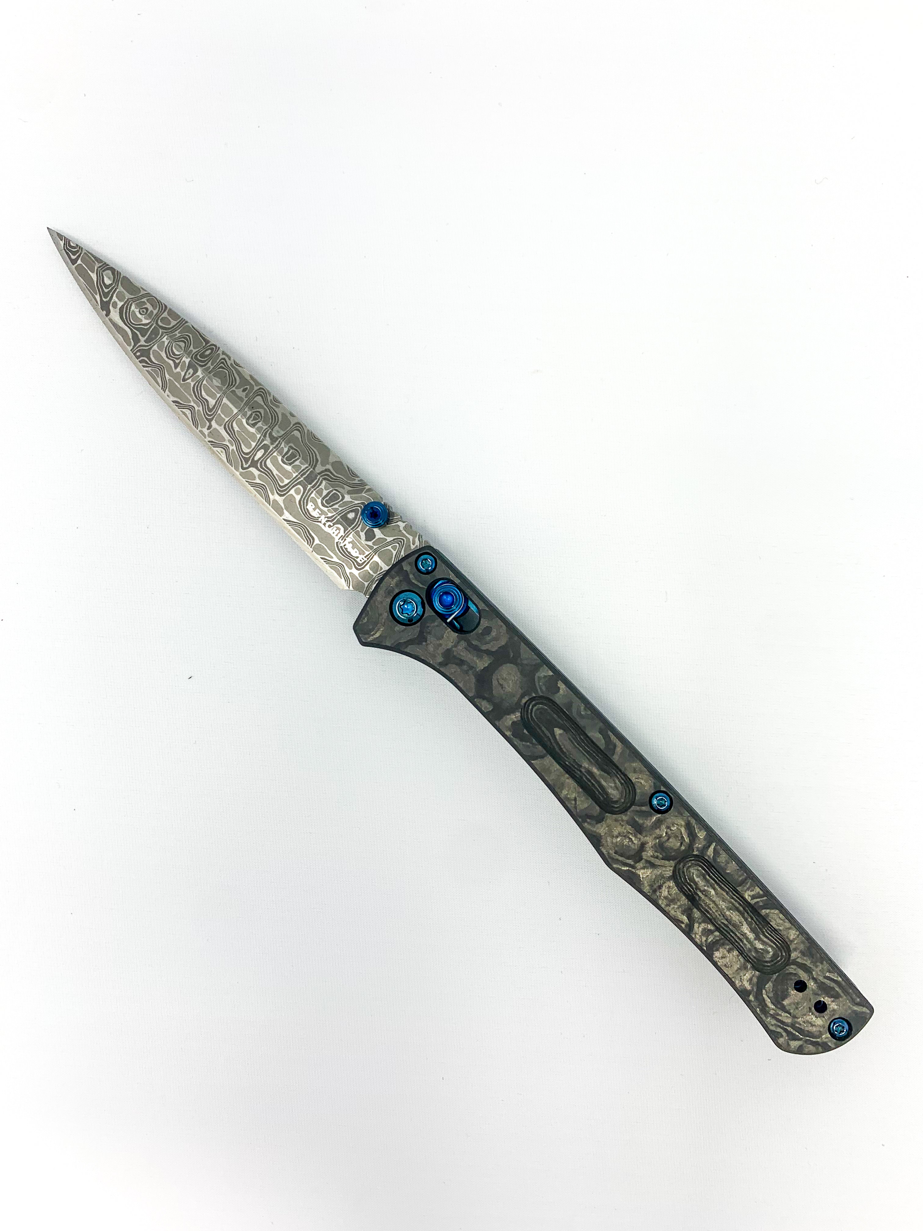 Benchmade Fact Gold Class - Damascus Steel Blade - Black Camo Fatcarbon - 417-232 Knives - Tophatter Daily Deals