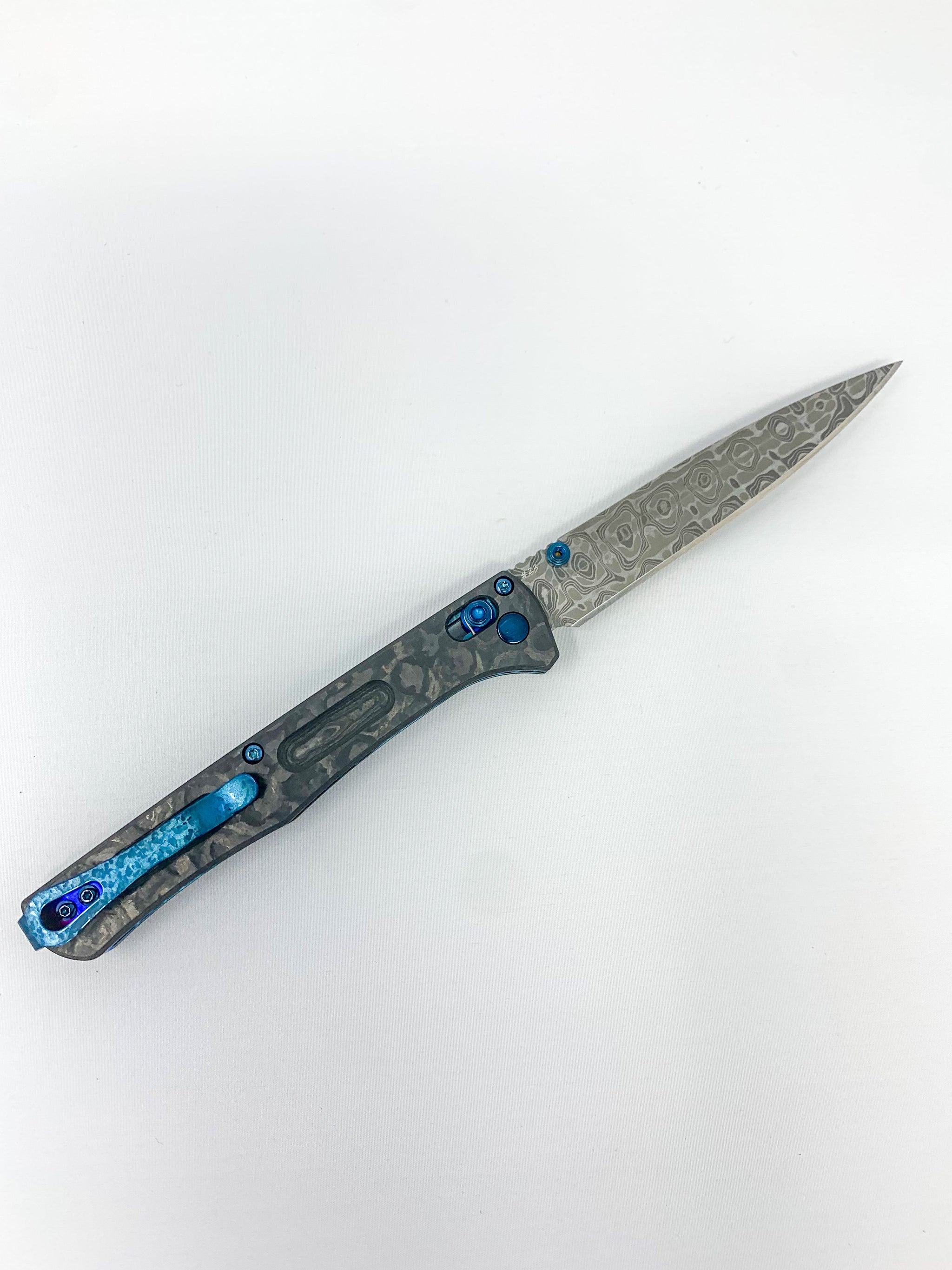 Benchmade Fact Gold Class - Damascus Steel Blade - Black Camo Fatcarbon - 417-232 Knives - Tophatter Daily Deals
