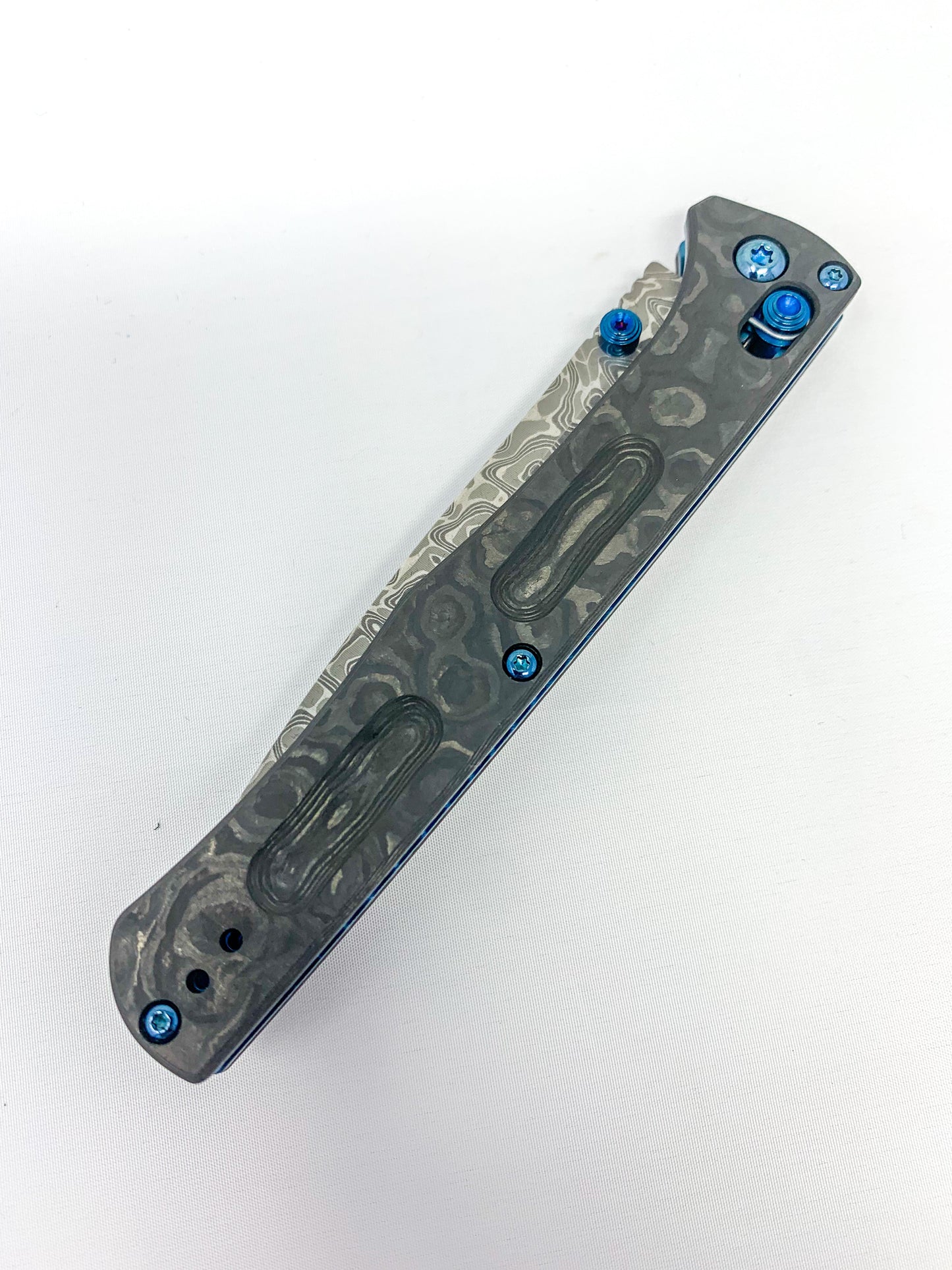 Benchmade Fact Gold Class - Damascus Steel Blade - Black Camo Fatcarbon - 417-232 Knives - Tophatter Daily Deals