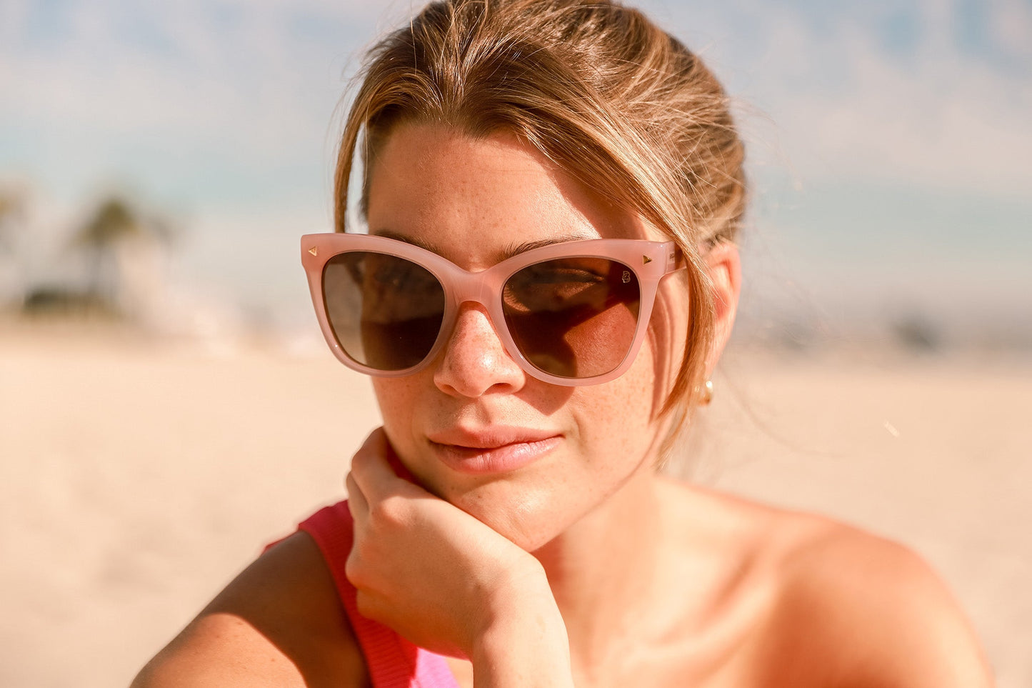 Biscayners Palm Pink Women's Sunglasses Sunglasses - Tophatter Daily Deals