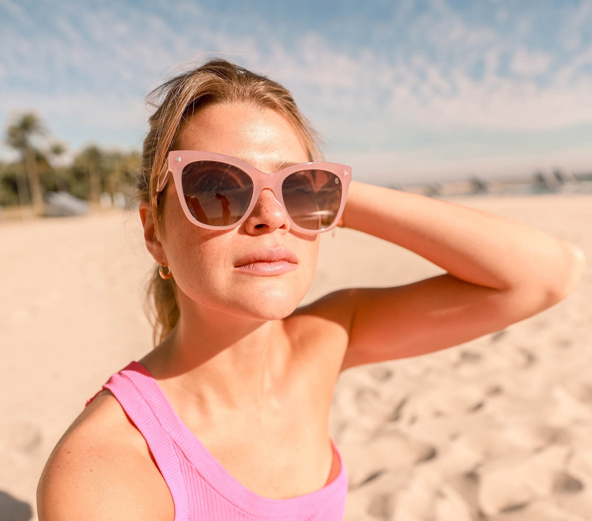 Biscayners Palm Pink Women's Sunglasses Sunglasses - Tophatter Daily Deals