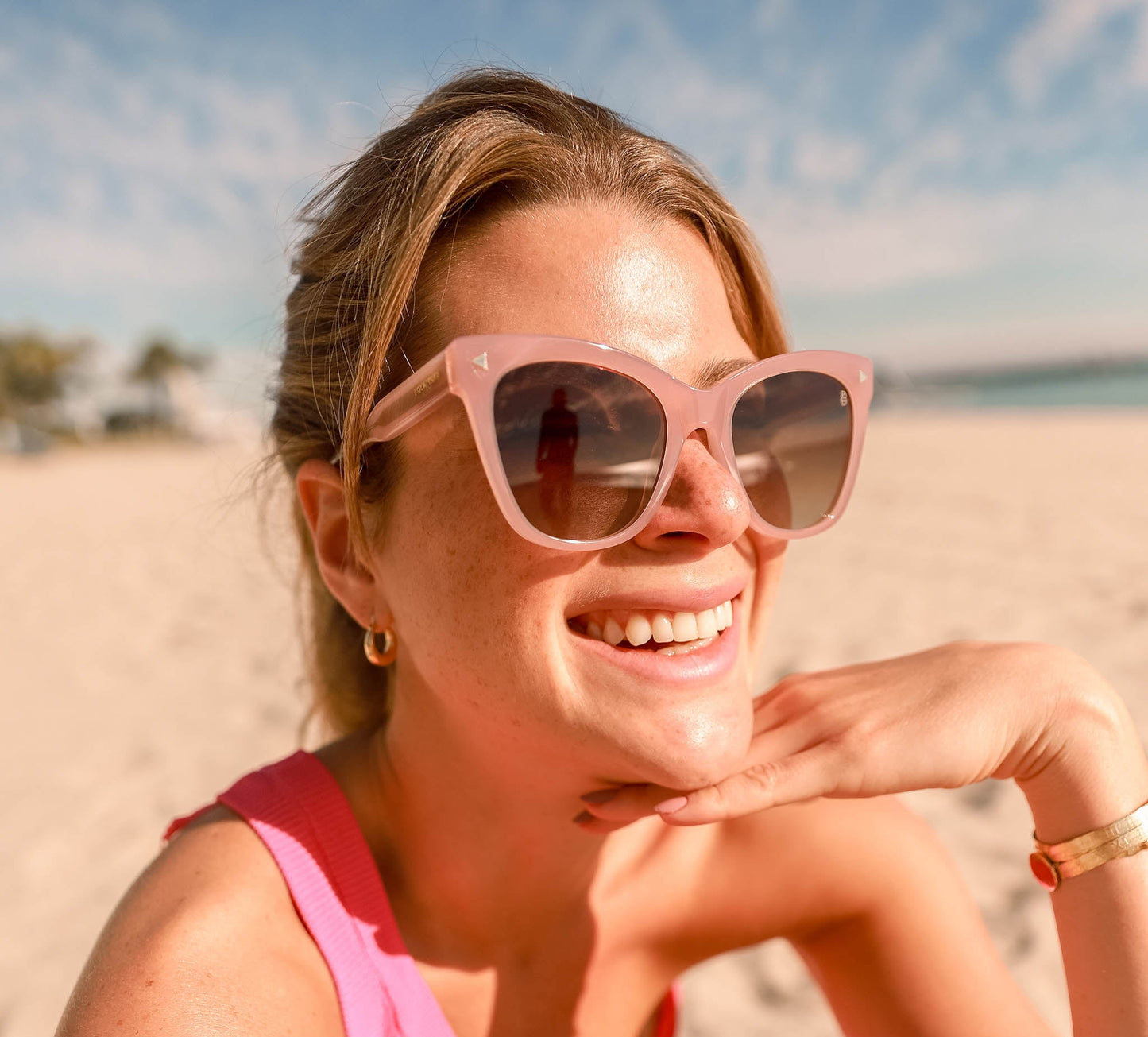 Biscayners Palm Pink Women's Sunglasses Sunglasses - Tophatter Daily Deals