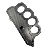 6" OTF Knuckle Knife Black with Carbon Fiber Knife - Tophatter Daily Deals
