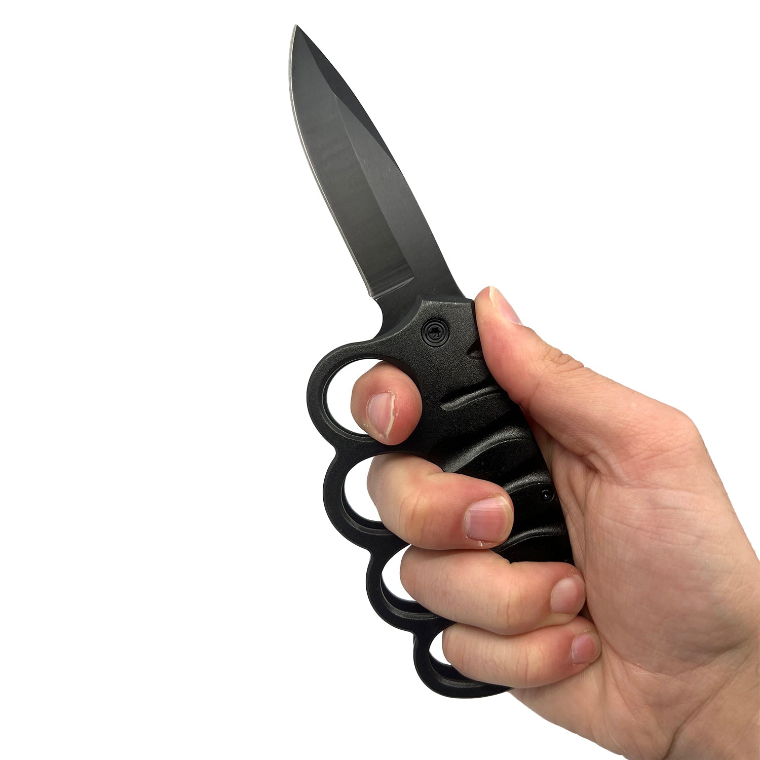 5" Spring Assisted Knuckle Knife Black Knife - Tophatter Daily Deals
