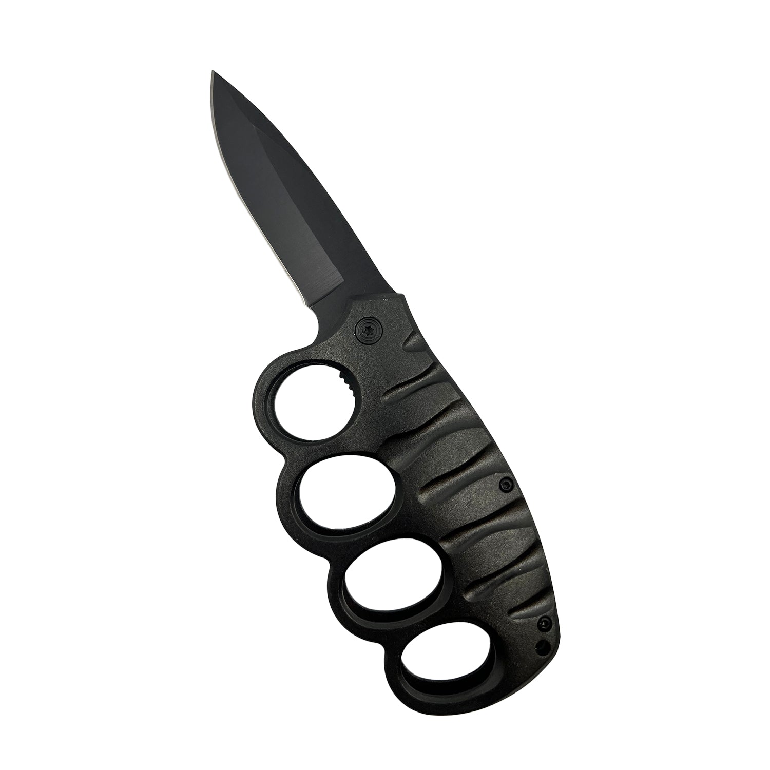 5" Spring Assisted Knuckle Knife Black Knife - Tophatter Daily Deals