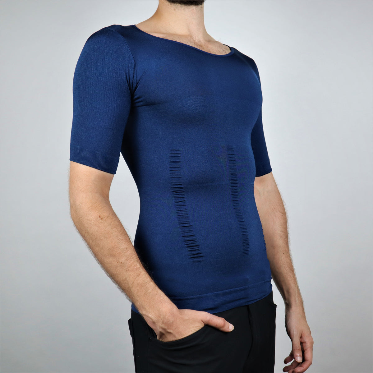 Slimming Body Shaper T-Shirt Navy Health & Wellness - Tophatter Daily Deals