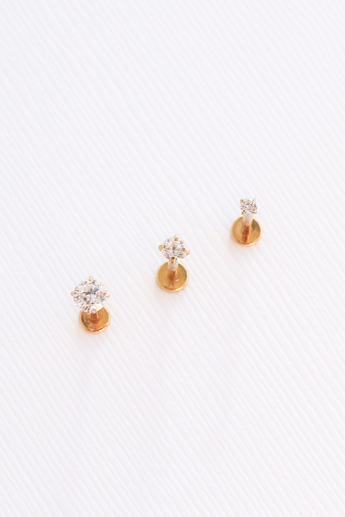 Crystal Flat Back Stud Gold Single Earrings - Tophatter Daily Deals