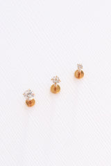 Crystal Flat Back Stud Gold Single Earrings - Tophatter Daily Deals