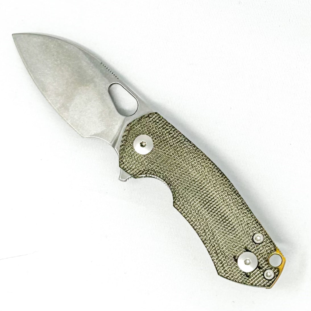 GiantMouse ACE Riv Liner Lock - Green Canvas Micarta - MagnaCut Collectors - Tophatter Daily Deals