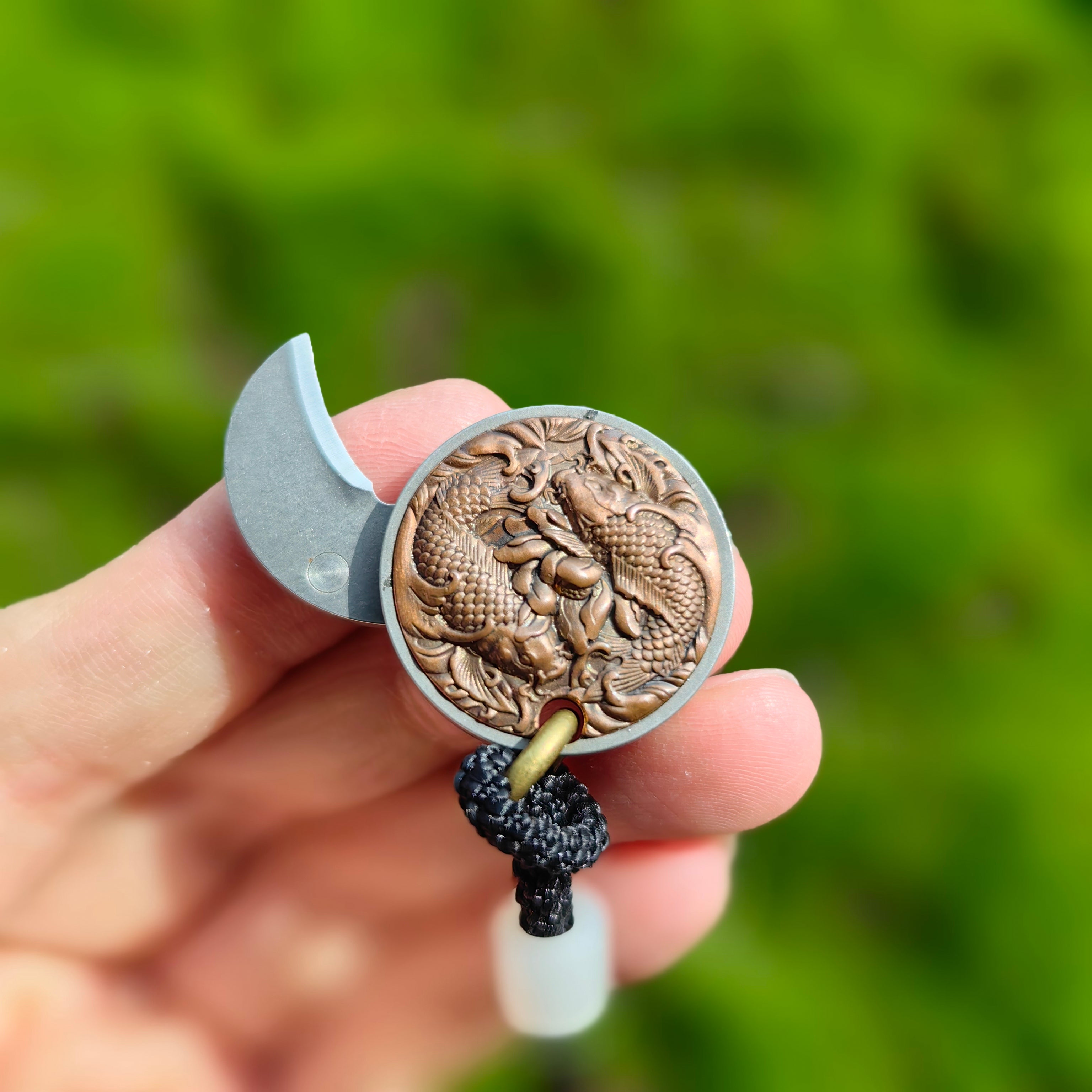 Chinese Style Goldfish Coin Knife Ocean Inspired Necklace EDC Tool - Tophatter Daily Deals