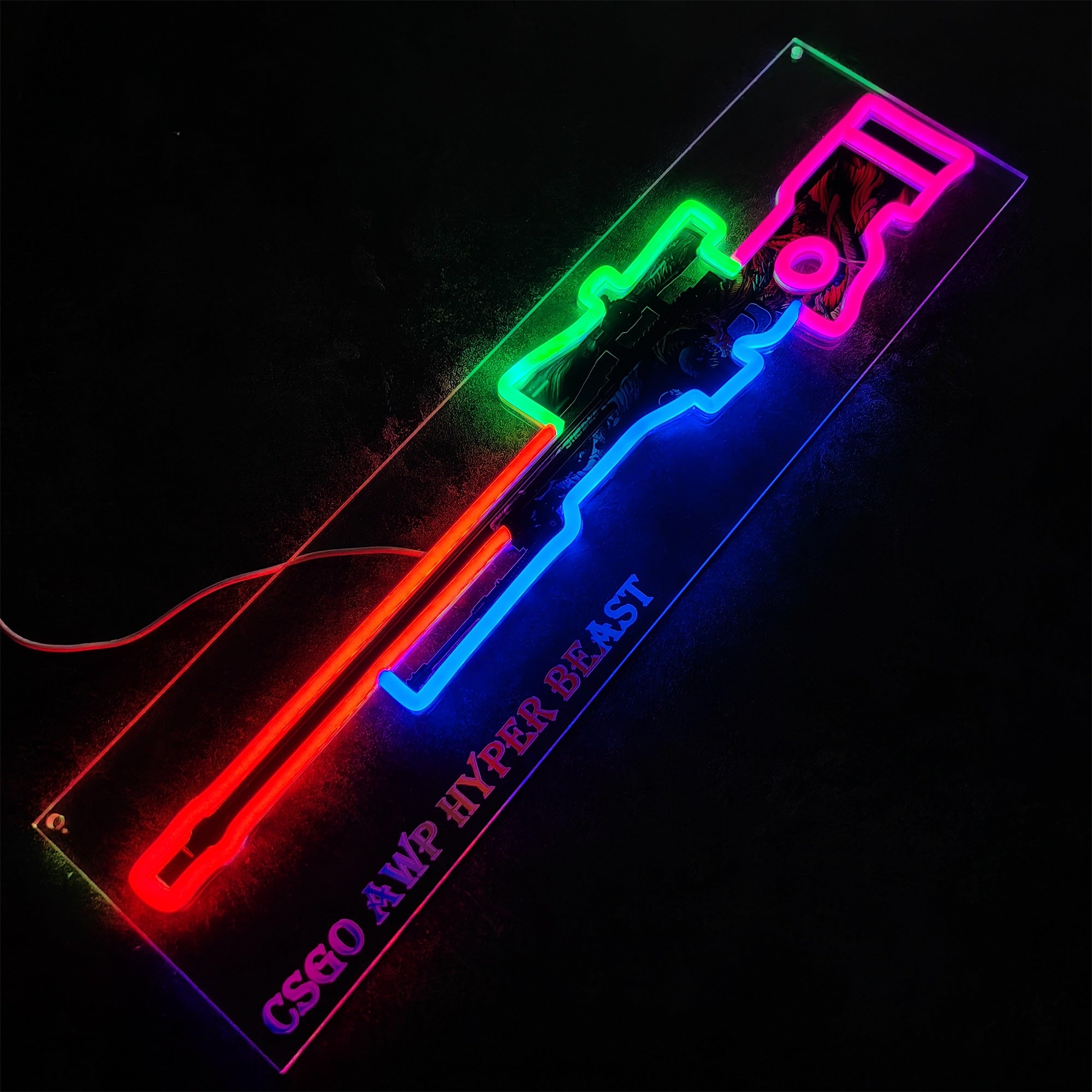 AWP Hyper Beast Sniper Gun Neon Light Wall Decor - Tophatter Daily Deals