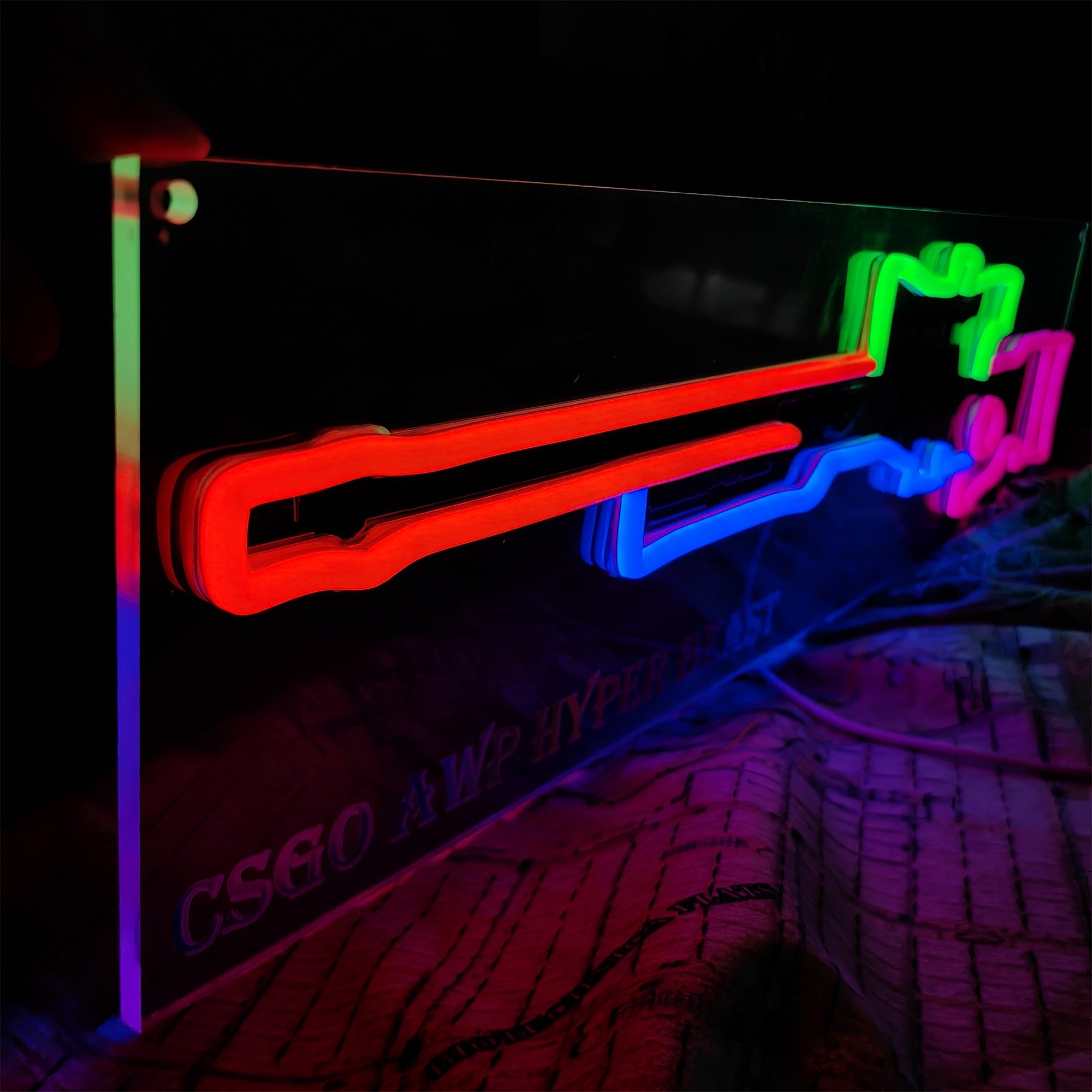 AWP Hyper Beast Sniper Gun Neon Light Wall Decor - Tophatter Daily Deals