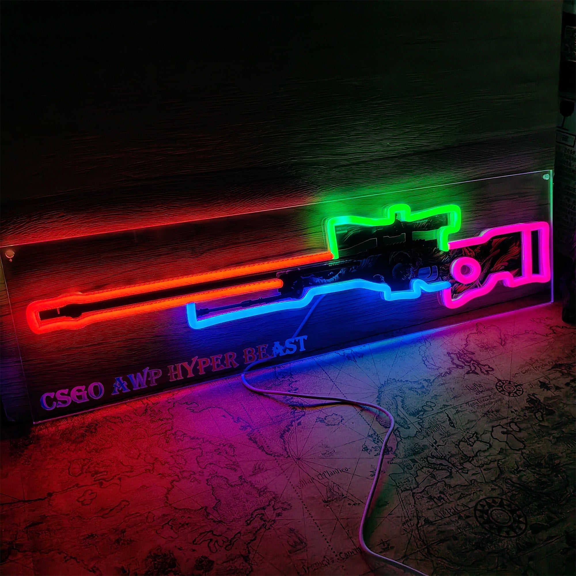 AWP Hyper Beast Sniper Gun Neon Light Wall Decor - Tophatter Daily Deals