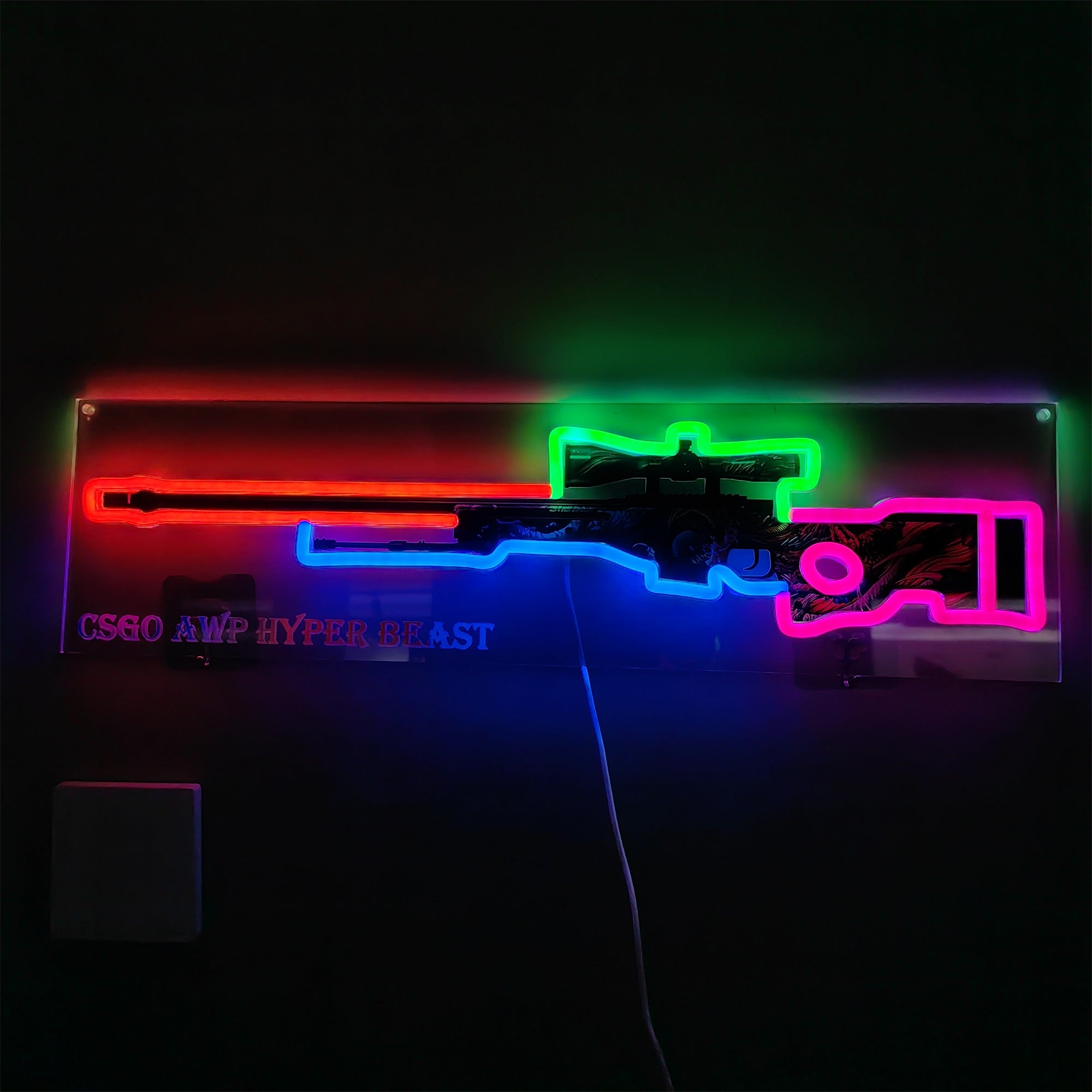 AWP Hyper Beast Sniper Gun Neon Light Wall Decor - Tophatter Daily Deals