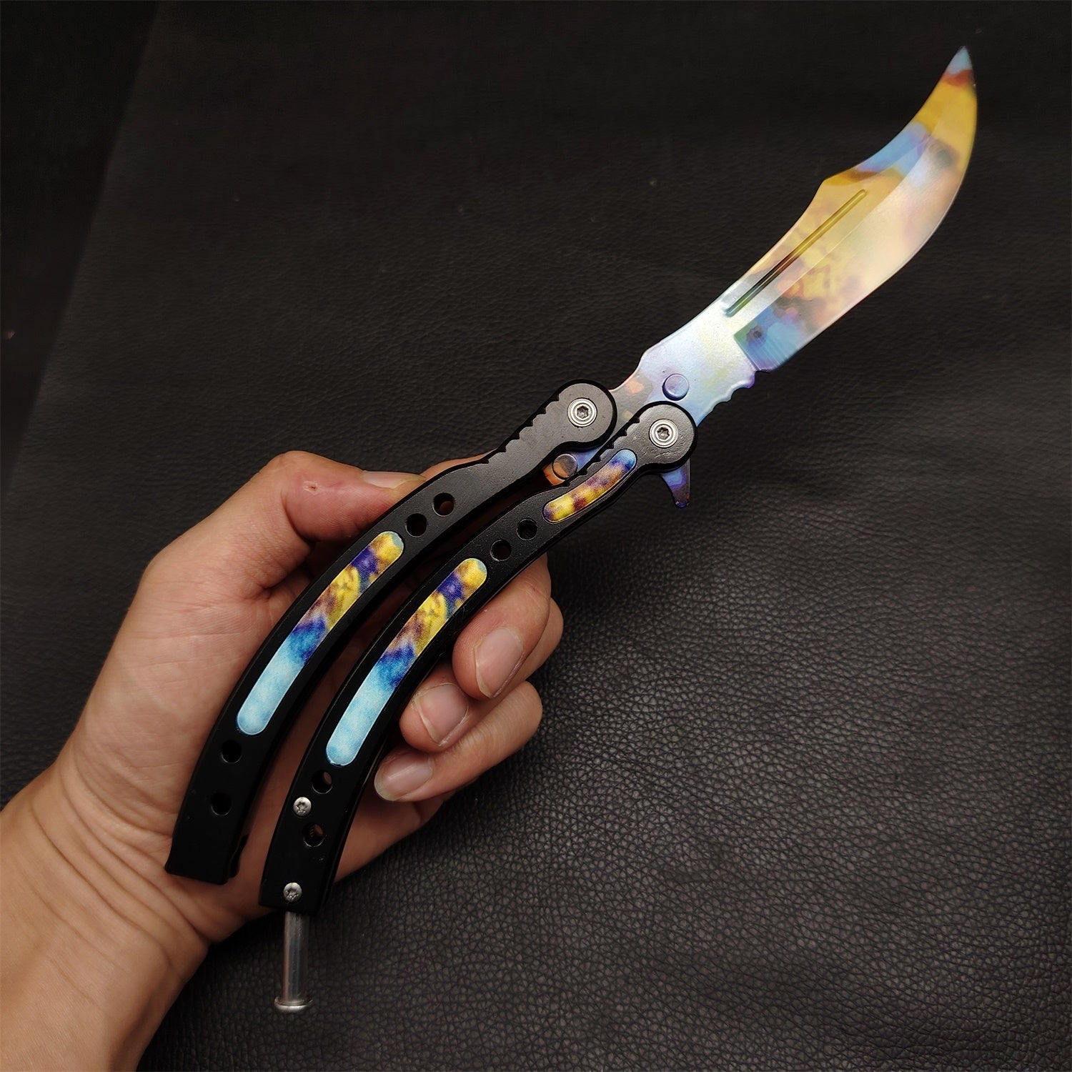 Case Hardened Blunt Blade Karambit Trainer & Balisong Butterfly Knife Trainer 2 in 1 Pack Gift Box - Tophatter Daily Deals
