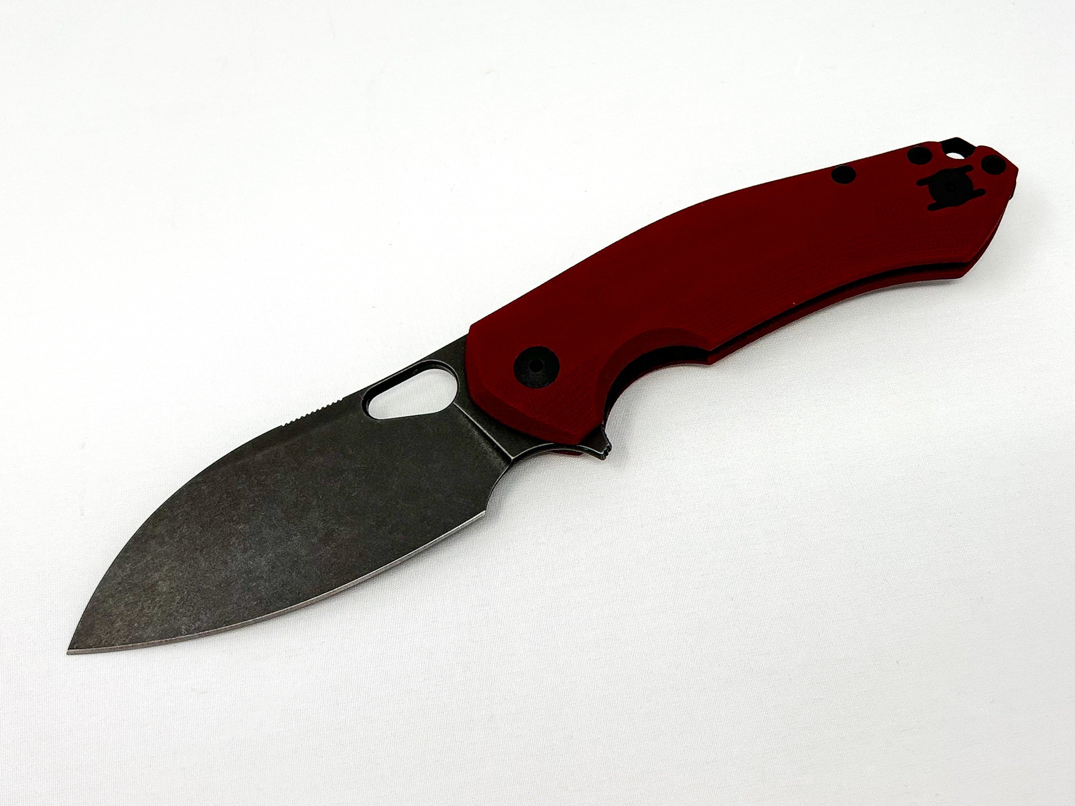 GiantMouse ACE Biblio XL - St. Nick's Knives Exclusive - Red G10 - Blackwashed Vanadis 4E Steel Collectors - Tophatter Daily Deals