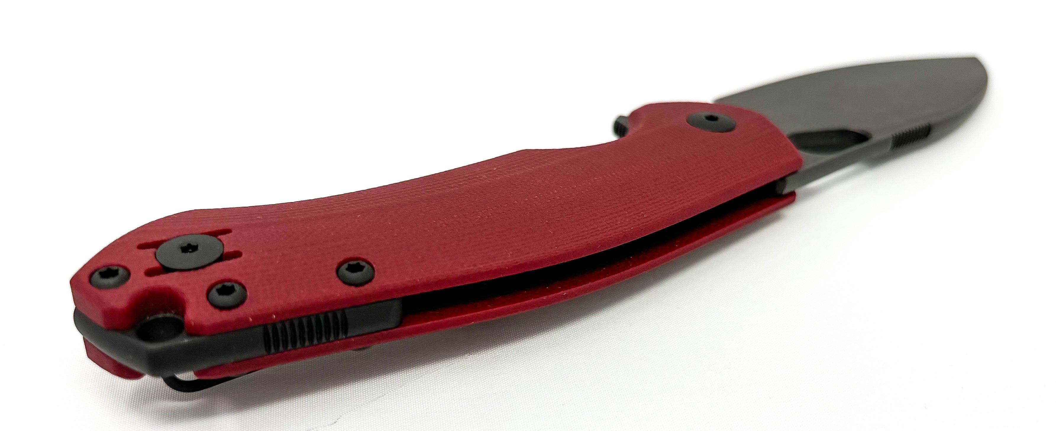 GiantMouse ACE Biblio XL - St. Nick's Knives Exclusive - Red G10 - Blackwashed Vanadis 4E Steel Collectors - Tophatter Daily Deals