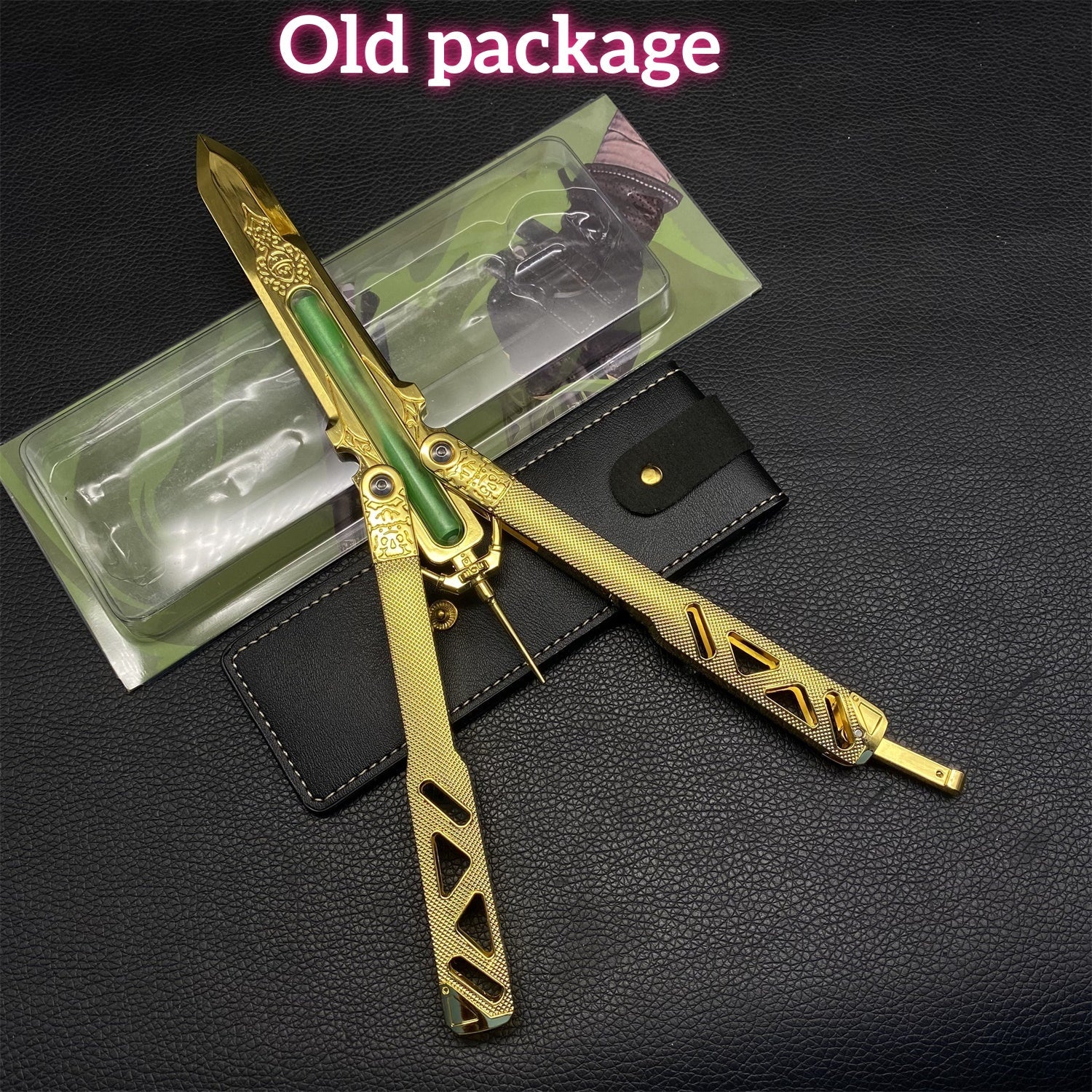 Octane Heirloom Recolor Replica-Octane Balisong Prototype Prop Golden Octane ( Old Package ) - Tophatter Daily Deals