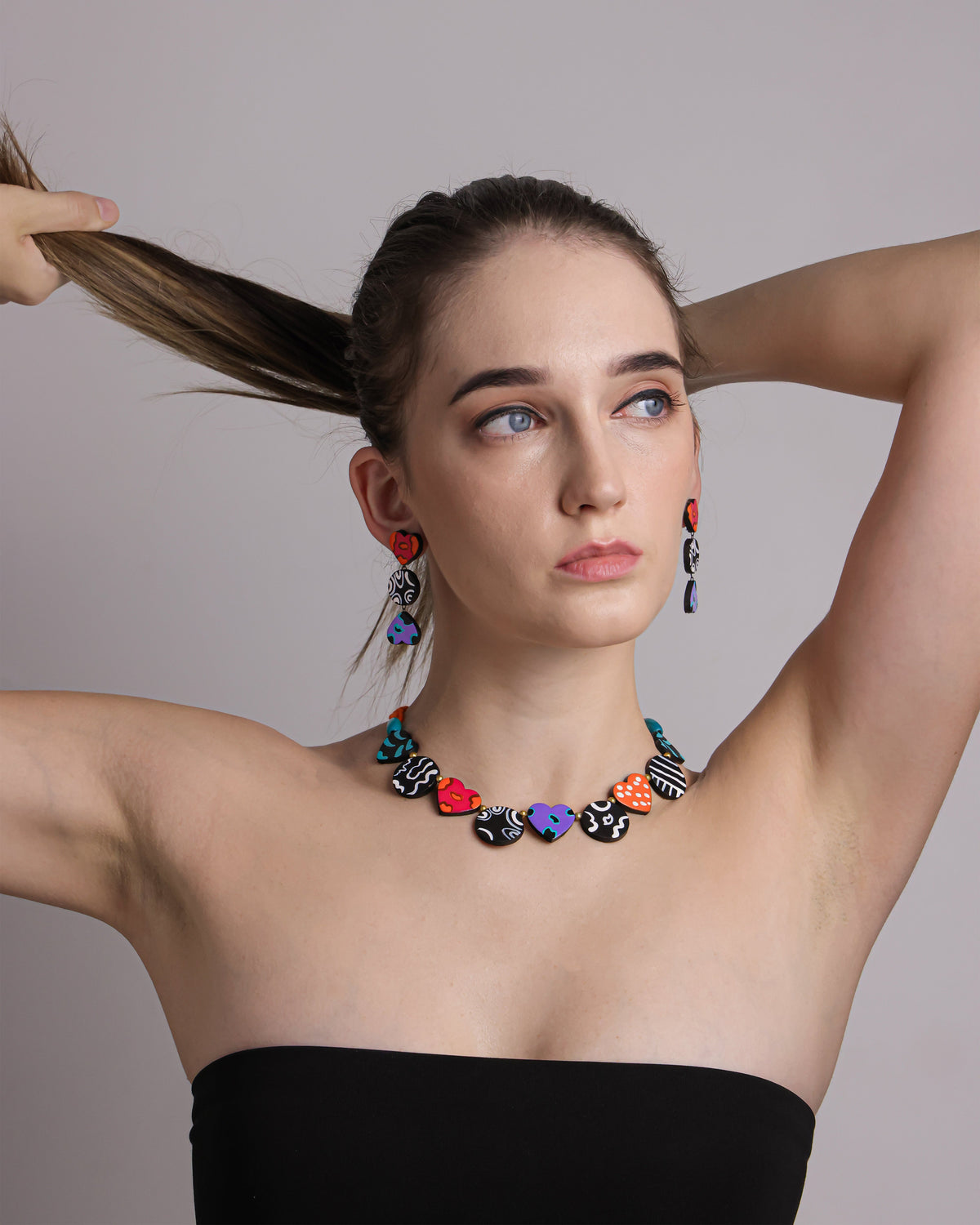Petal & Slate: Minimalist Terracotta Heart Duo Necklaces - Tophatter Daily Deals