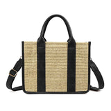 Mericela Mixed Media Straw Tote Handbags & Wallets - Tophatter Daily Deals