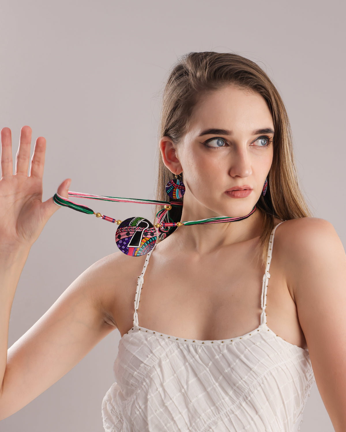 Beachy Boho Clay Necklace & Earrings Set Necklaces - Tophatter Daily Deals