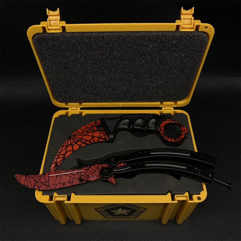Fade Doppler Lore Case Hardened Gamma Case Balisong Karambit 2 in 1 Gift Box Crimson Web - Tophatter Daily Deals