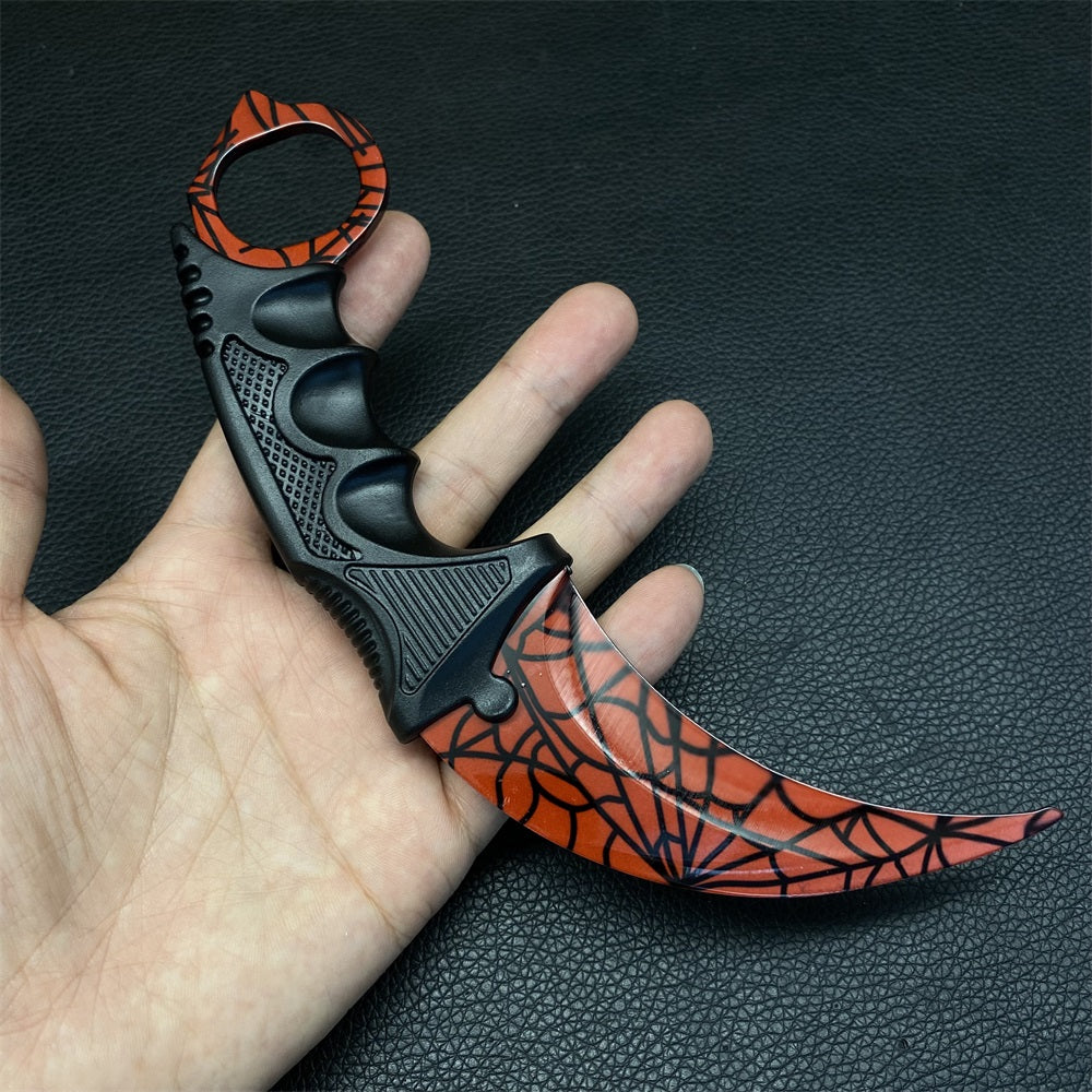 Crimson Web Skin Karambit & Balisong Trainer Weapon Case Blunt Blade Props - Tophatter Daily Deals