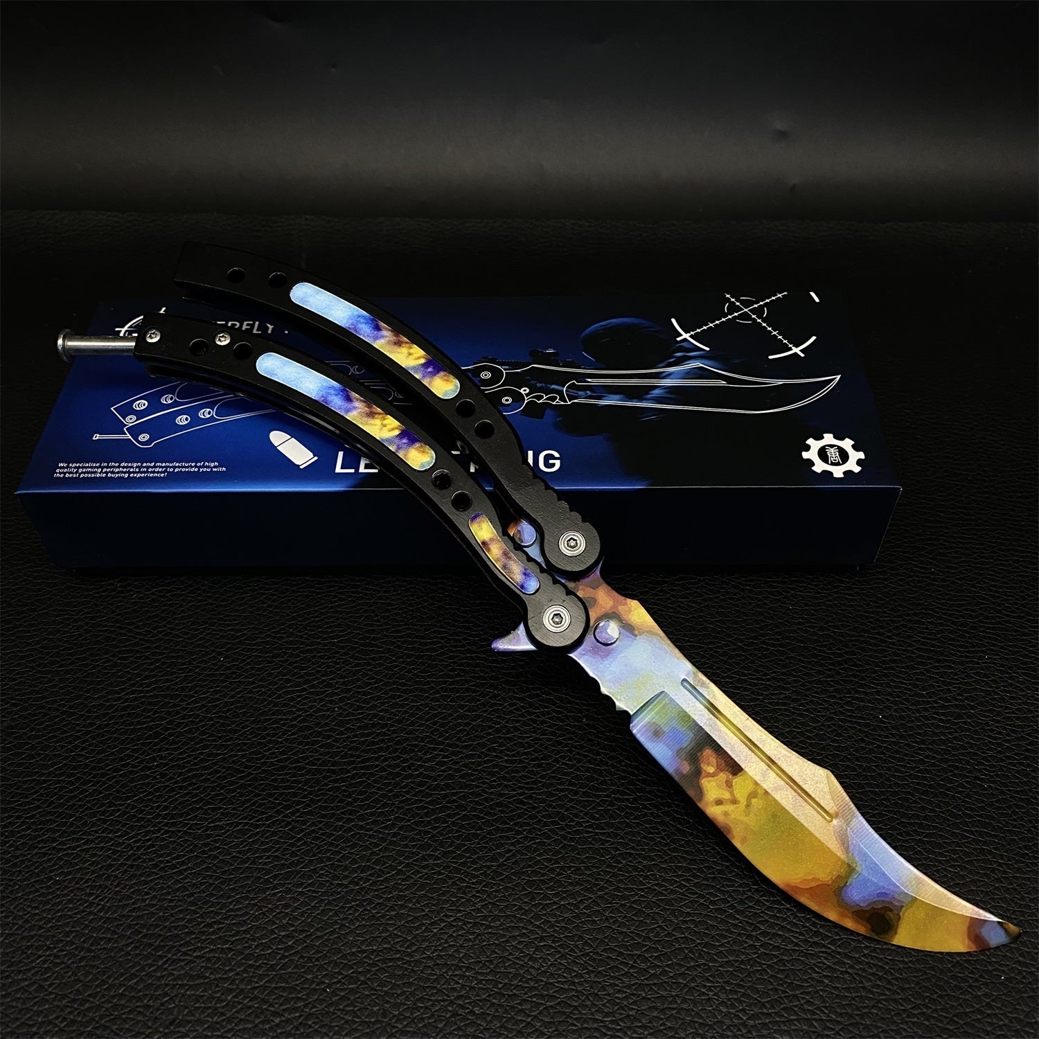 GO Game Butterfly Knife Game Balisong Trainer IRL Case hardened - Tophatter Daily Deals