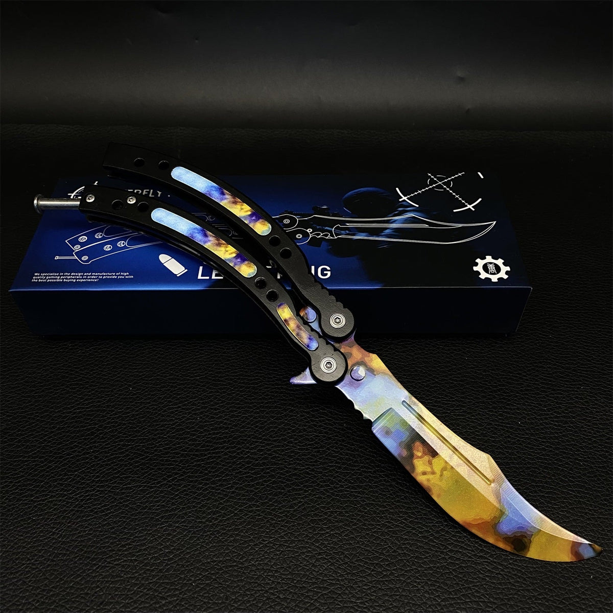 GO Game Butterfly Knife Game Balisong Trainer IRL Case hardened - Tophatter Daily Deals